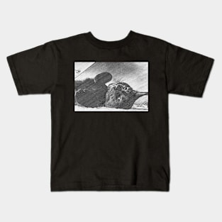 Black Cat Sketch Kids T-Shirt